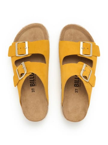 billowy Leren slippers geel