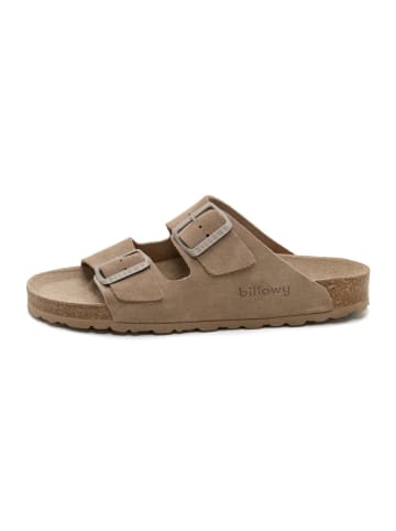 billowy Leren slippers beige