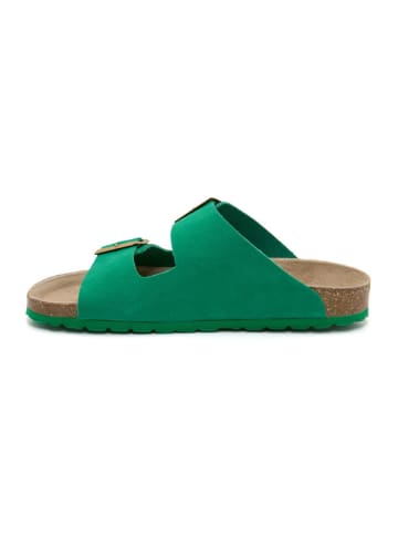 billowy Leren slippers groen