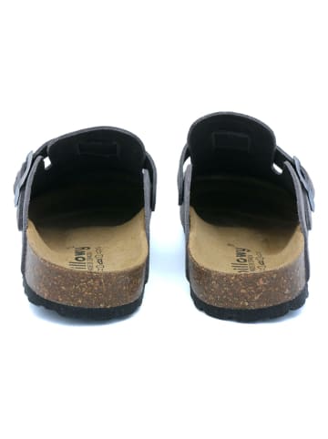 billowy Leren clogs grijs