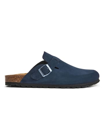 billowy Leren clogs donkerblauw