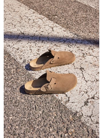 billowy Leren clogs lichtbruin