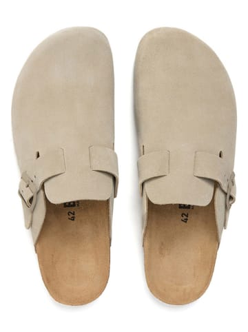 billowy Leren clogs beige
