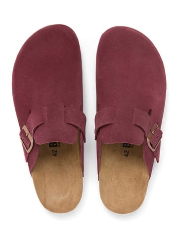 billowy Leren clogs donkerrood