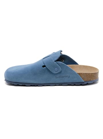 billowy Leren clogs blauw