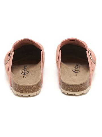 billowy Leder-Clogs in Rosa