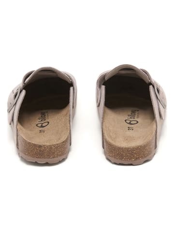 billowy Leren clogs beige