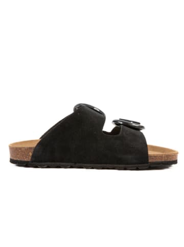 billowy Leren slippers zwart