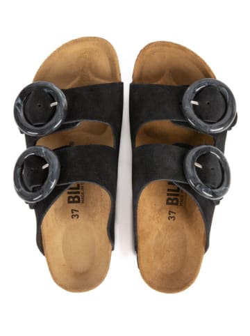 billowy Skórzane klapki w kolorze czarnym