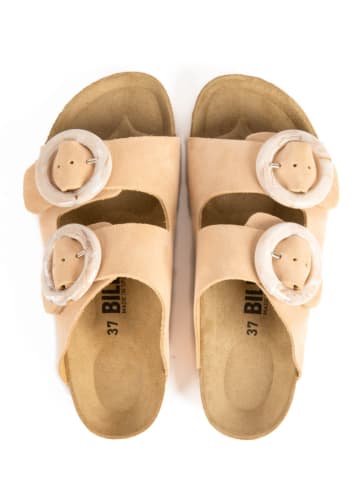 billowy Leren slippers lichtroze