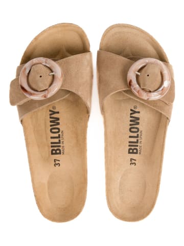 billowy Skórzane klapki w kolorze brązowym