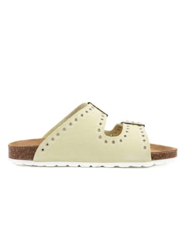 billowy Skórzane klapki w kolorze jasnozielonym