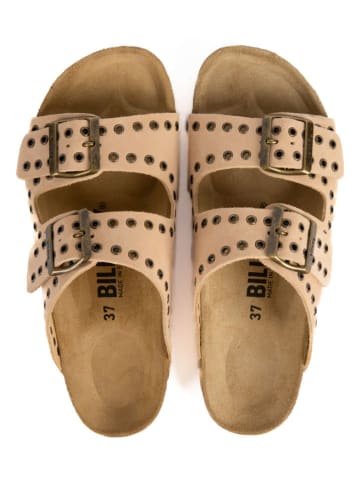 billowy Leren slippers lichtroze