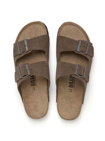 billowy Leren slippers bruin