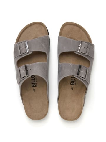 billowy Leren slippers grijs