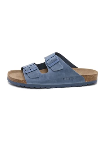 billowy Leren slippers blauw