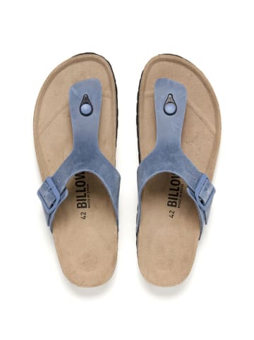 billowy Leren teenslippers blauw