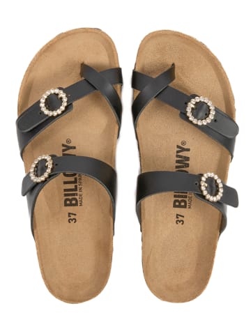 billowy Skórzane japonki w kolorze czarnym