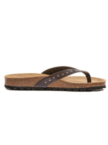 billowy Skórzane japonki w kolorze brązowym