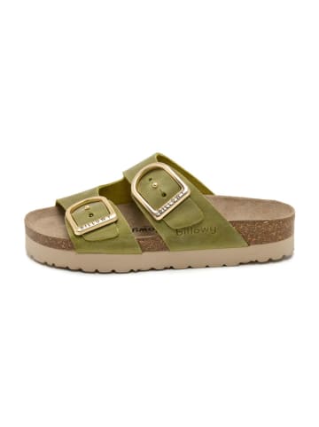 billowy Leren slippers groen
