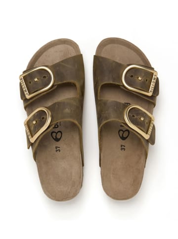 billowy Skórzane klapki w kolorze brązowym