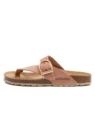 billowy Leder-Zehentrenner in Pink