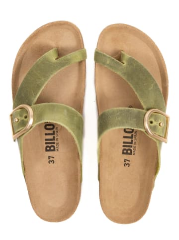 billowy Leren teenslippers groen