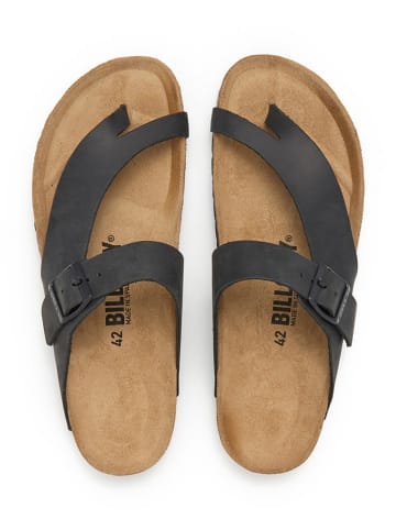 billowy Leren teenslippers zwart