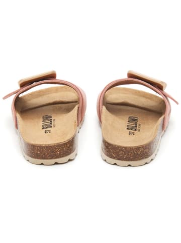 billowy Leren slippers lichtroze