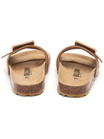 billowy Leren slippers bruin