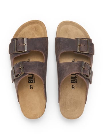 billowy Leren slippers bruin