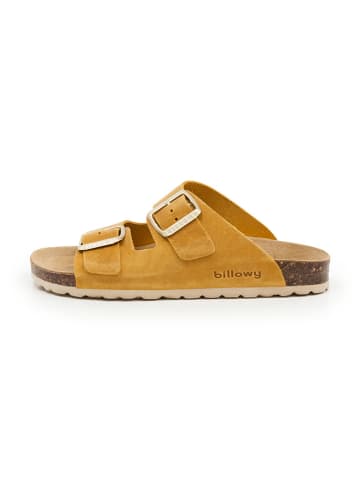 billowy Leren slippers geel