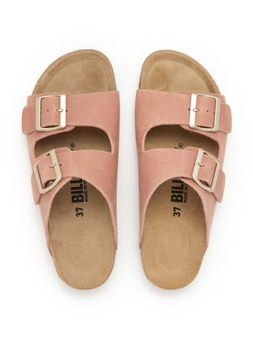 billowy Skórzane klapki w kolorze jasnoróżowym