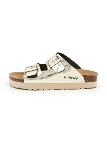 billowy Klapki w kolorze złotym