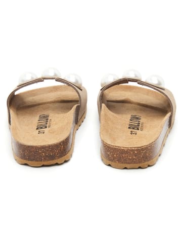 billowy Leren slippers bruin