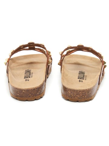 billowy Skórzane klapki w kolorze jasnobrązowym