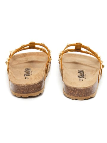 billowy Skórzane klapki w kolorze żółtym