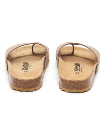 billowy Leren teenslippers bruin