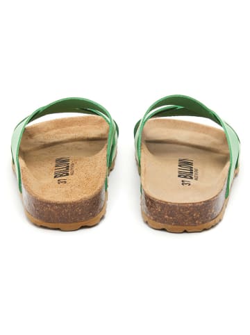 billowy Skórzane klapki w kolorze zielonym