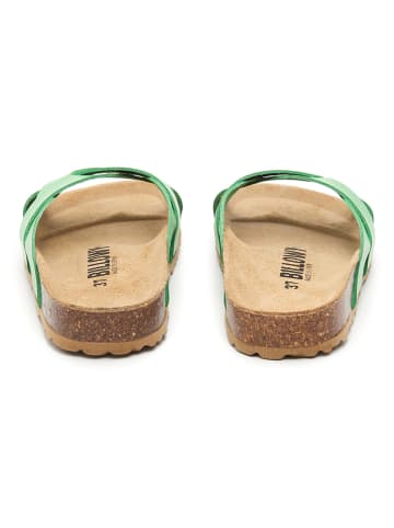 billowy Leren slippers groen