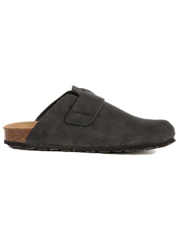 billowy Leder-Clogs in Schwarz
