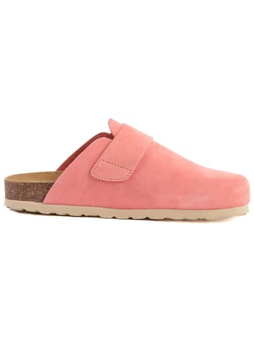 billowy Leren clogs lichtroze