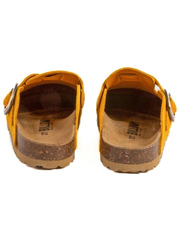 billowy Skórzane chodaki w kolorze żółtym