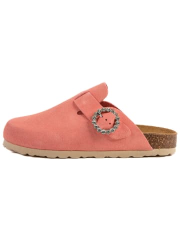 billowy Leder-Clogs in Rosa