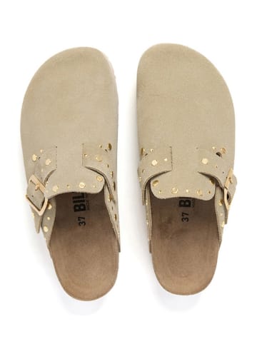 billowy Leren clogs beige