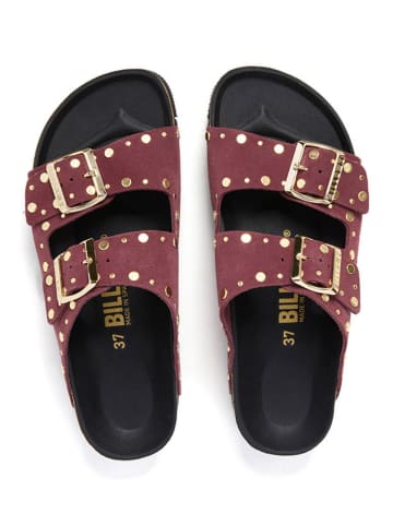 billowy Leren slippers donkerrood