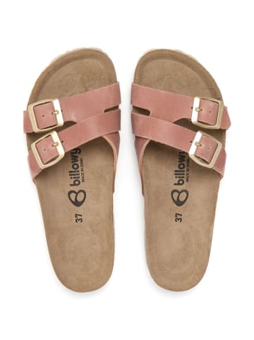 billowy Leren slippers lichtroze