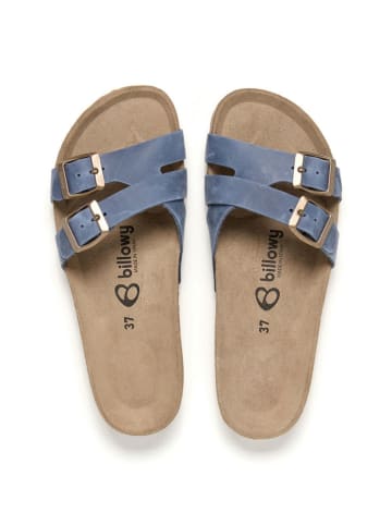 billowy Leren slippers blauw