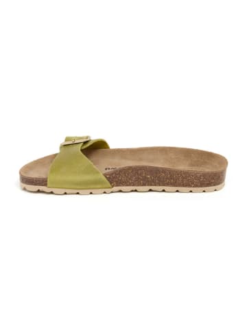billowy Leren slippers groen