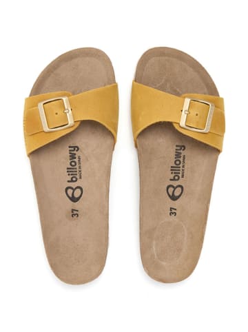 billowy Leren slippers geel